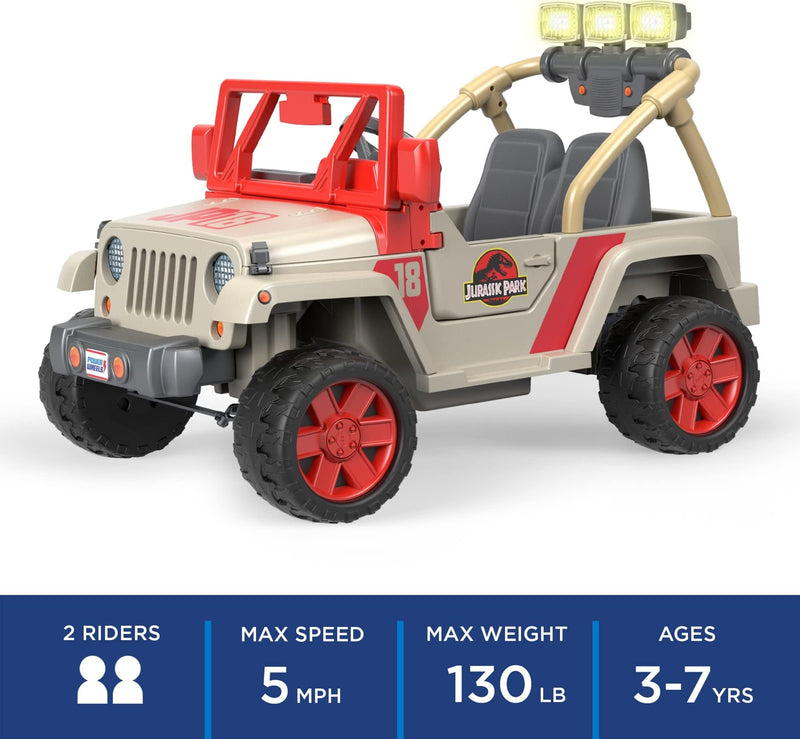 Fisher-Price Power Wheels Jurassic Park Jeep Wrangler Ride-On Vehicle
