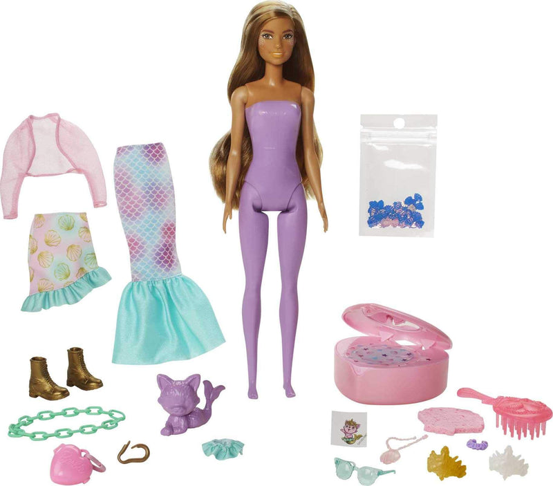 Barbie Color Reveal Peel Mermaid Fashion Reveal Doll Set with 25 Surprises