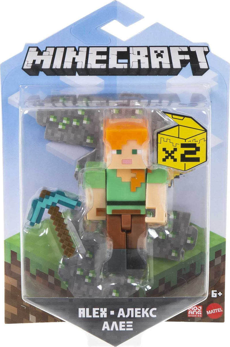 Minecraft Alex 3.25" scale Video Game Authentic Action Figure with Accessory and Craft-a-block