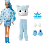 Barbie Doll, Cutie Reveal Husky Plush Costume Doll with 10 Surprises, Mini Pet, Color Change and Accessories, Snowflake Sparkle