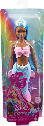 Barbie Dreamtopia Mermaid Doll (Blue Hair) with Pink & Blue Ombre Mermaid Tail and Tiara