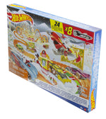 Hot Wheels Advent Calendar, 8 Hot Wheels Holiday-Themed Toy Cars Plus Assorted Accessories with Playmat