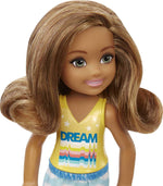 Barbie Chelsea Doll (6-inch Brunette) Wearing Skirt with Cloud Print and White Shoes