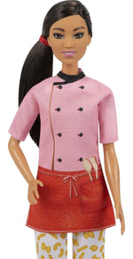 Barbie Pasta Chef Brunette Doll with Colorful Chef Top, Macaroni Print Pants, Chef Hat, Pasta Pot & Pasta Cutter Accessories (12-in)