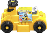 Mega Bloks CAT Build 'n Play Ride-On Building Set, 10 Big Building Blocks and 1 Ride-one Vehicle with Free-Spinning Steering Wheel and 4 Building Surfaces