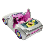 Barbie Extra Vehicle, Sparkly Silver 2-Seater Car with Rolling Wheels