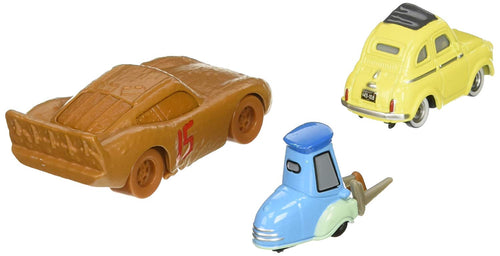 Cars 3 Lightning McQueen as Chester Whipplefilter, Luigi, and Guido Die-Cast Vehicles, 3 Pack