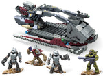 Mega Construx Halo Skiff Intercept vehicle Halo Infinite Construction Set with Spartan MK VII character figure, Building Toys for Kids