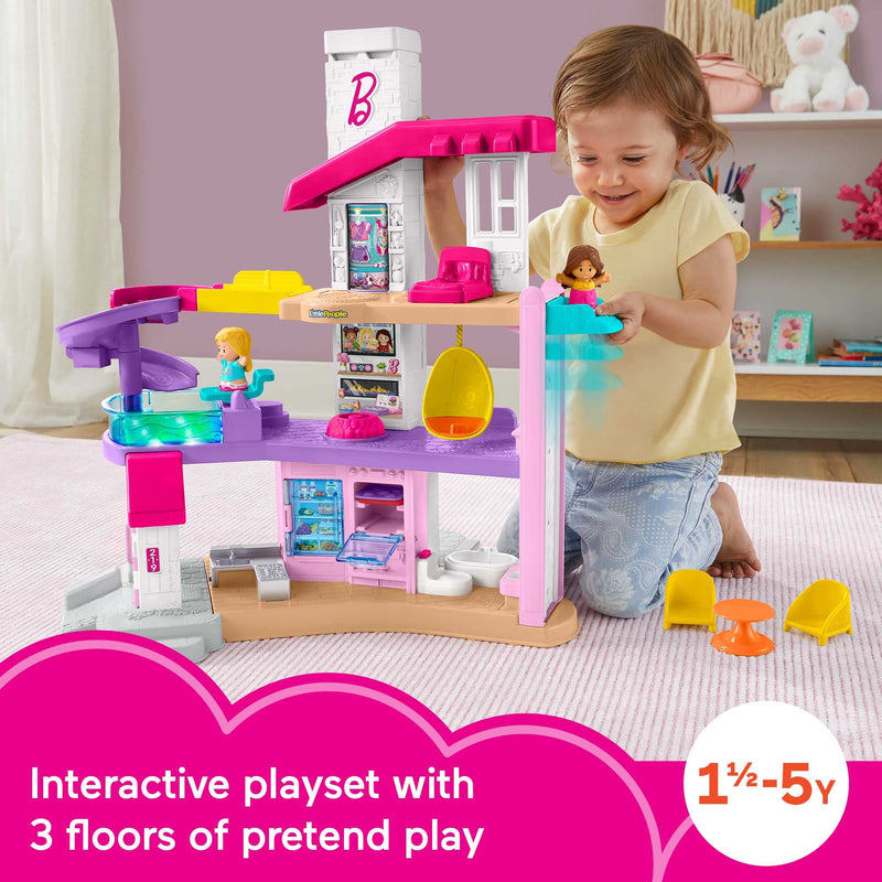 Barbie Little DreamHouse by Fisher-Price Little People, Interactive Toddler Playset