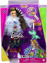 Barbie Extra Doll #9 in Blue Ruffled Jacket with Pet Crocodile