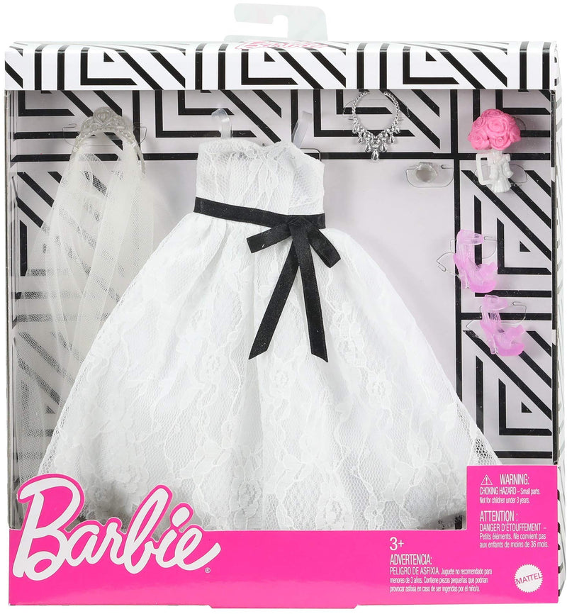 Barbie Fashion Pack: Bridal Outfit Doll with Wedding Dress, Veil, Shoes, Necklace, Bracelet & Bouquet