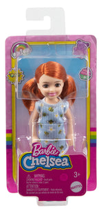 Barbie Chelsea Doll (Red Hair) Wearing Bumblebee & Flower-Print Dress and Blue Sandals