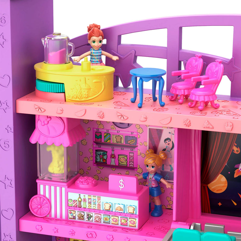 Polly Pocket Mega Mall with 6 Floors, Elevator, Vehicle, Parking Garage, Micro Polly & Lila Dolls, Dog & Storytelling Play Pieces; for Ages 4 and Up
