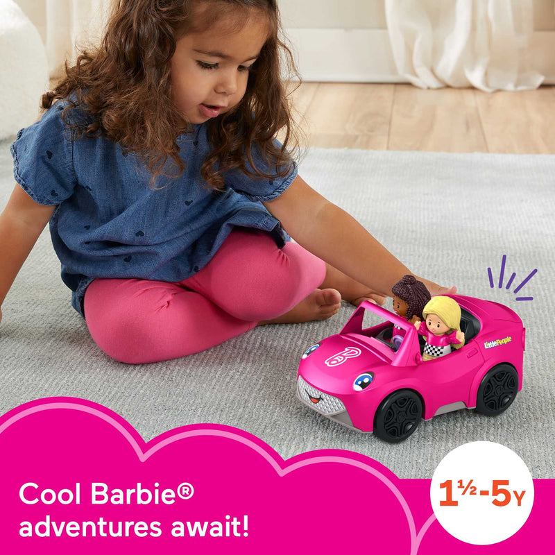 Fisher-Price Little People Barbie Toddler Toy Car with Music Sounds and 2 Figures