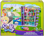 Polly Pocket Mega Mall with 6 Floors, Elevator, Vehicle, Parking Garage, Micro Polly & Lila Dolls, Dog & Storytelling Play Pieces; for Ages 4 and Up