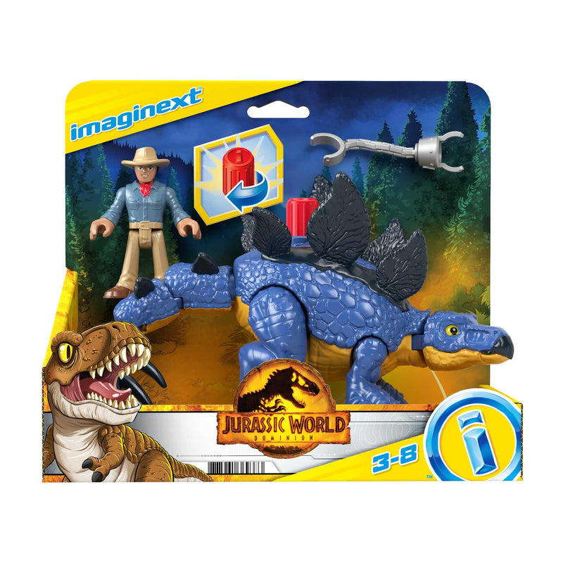 Fisher-Price Imaginext Jurassic World Dominion Stegosaurus Dinosaur & Dr. Alan Grant, 3-Piece Poseable Figure Set