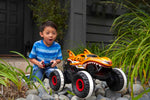 Hot Wheels Monster Trucks, Monster Truck Toy with All-Terrain Wheels, 1:15 Scale Unstoppable Tiger Shark RC