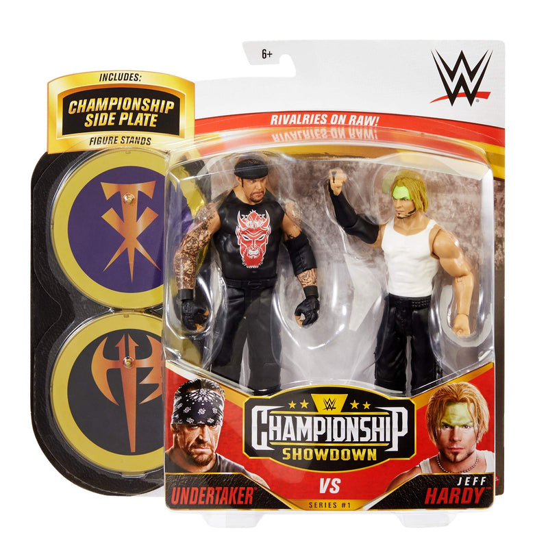 WWE Undertaker vs Jeff Hardy Championship Showdown 2 Pack 66 in Action Figures Monday Night RAW Battle Pack for Ages 6 Years Old and Up