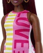 Barbie Fashionistas Doll #186, Curvy, Crimson Braids, Sleeveless Love Dress, Hoop Earrings
