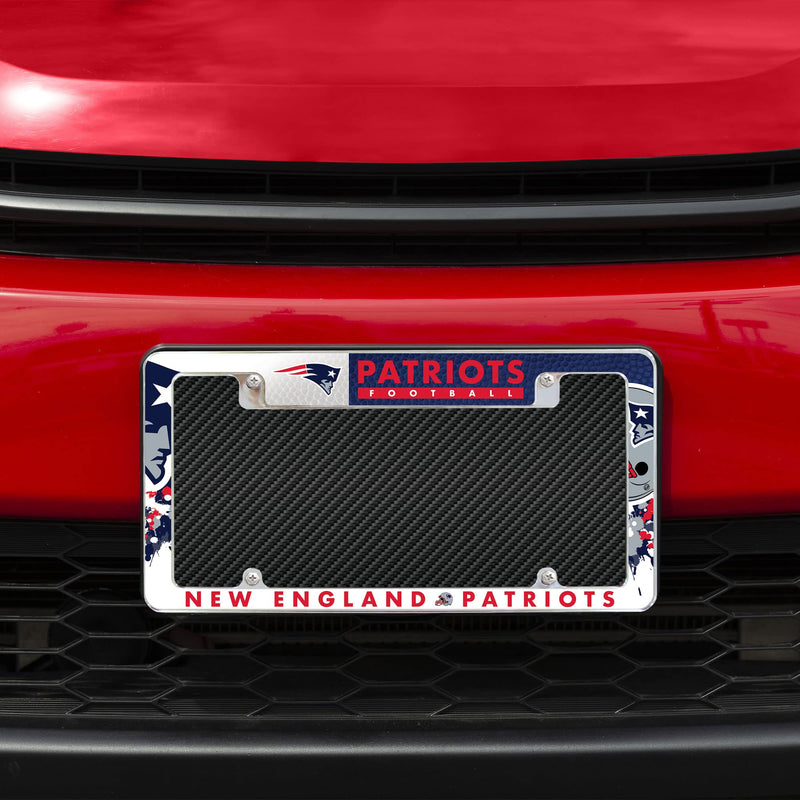 NFL New England Patriots Chrome License Plate Frame