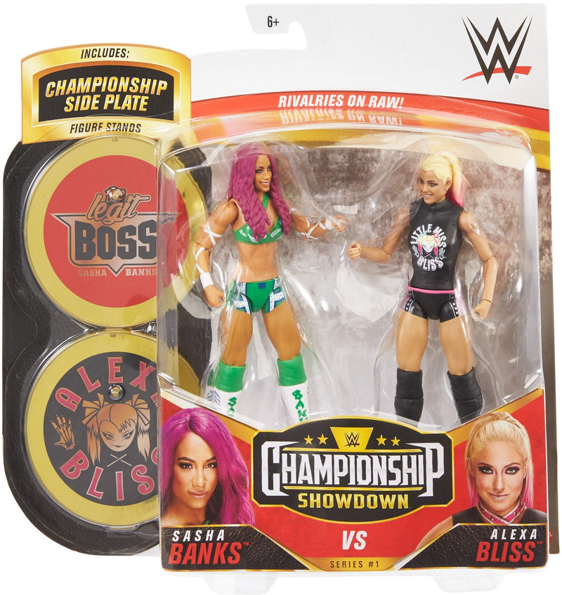 WWE Sasha Banks vs Alexa Bliss Championship Showdown 2 Pack 6 in Action Figures Monday Night RAW Battle Pack for Ages 6 Years Old and Up