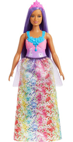 Barbie Dreamtopia Princess Doll (Curvy, Purple Hair), with Sparkly Bodice, Princess Skirt and Tiara,