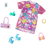 Barbie Storytelling Fashion Pack of Doll Clothes Inspired by Hello Kitty & Friends: Dress with Character Print & 6 Accessories Dolls