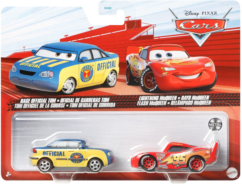 Disney and Pixar Cars 3, Race Official Tom & Lightning McQueen 2-Pack, 1:55 Scale Die-Cast Fan Favorite Character Vehicles for Racing and Storytelling Fun