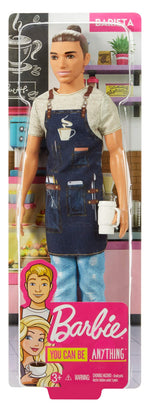 Ken Barista Doll Wearing Café Apron