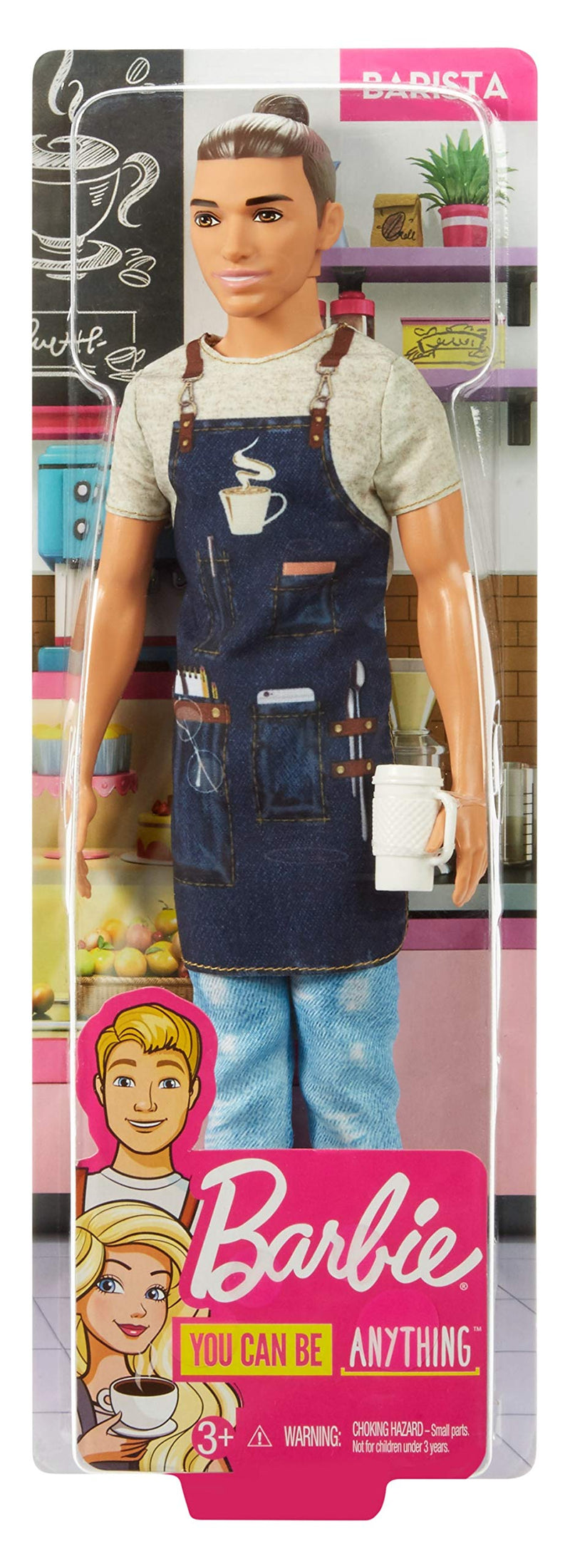 Ken Barista Doll Wearing Café Apron