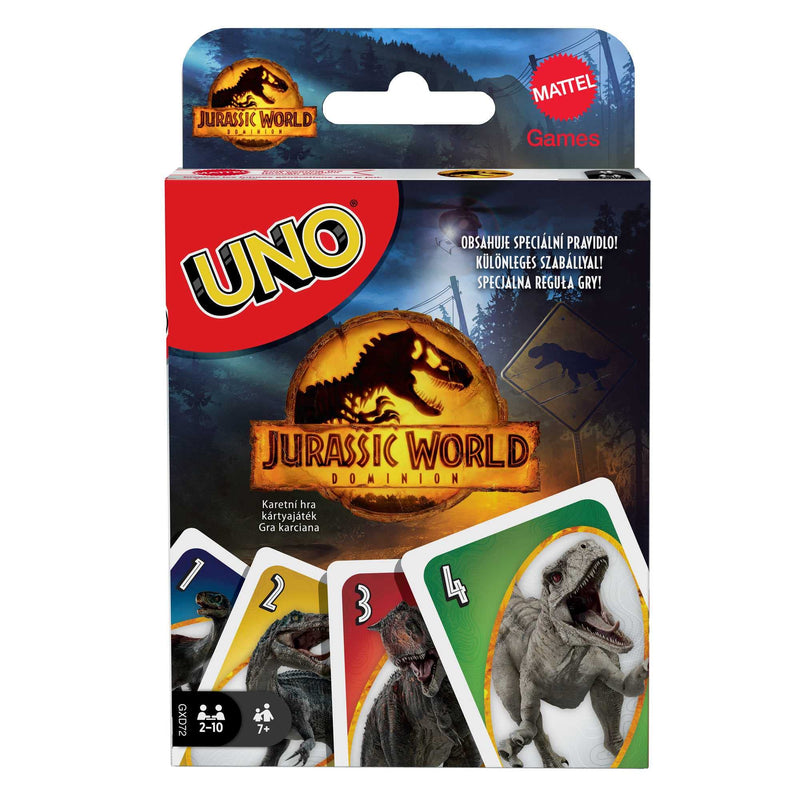 UNO Jurassic World Dominion Card Game with Themed Deck & Special Rule