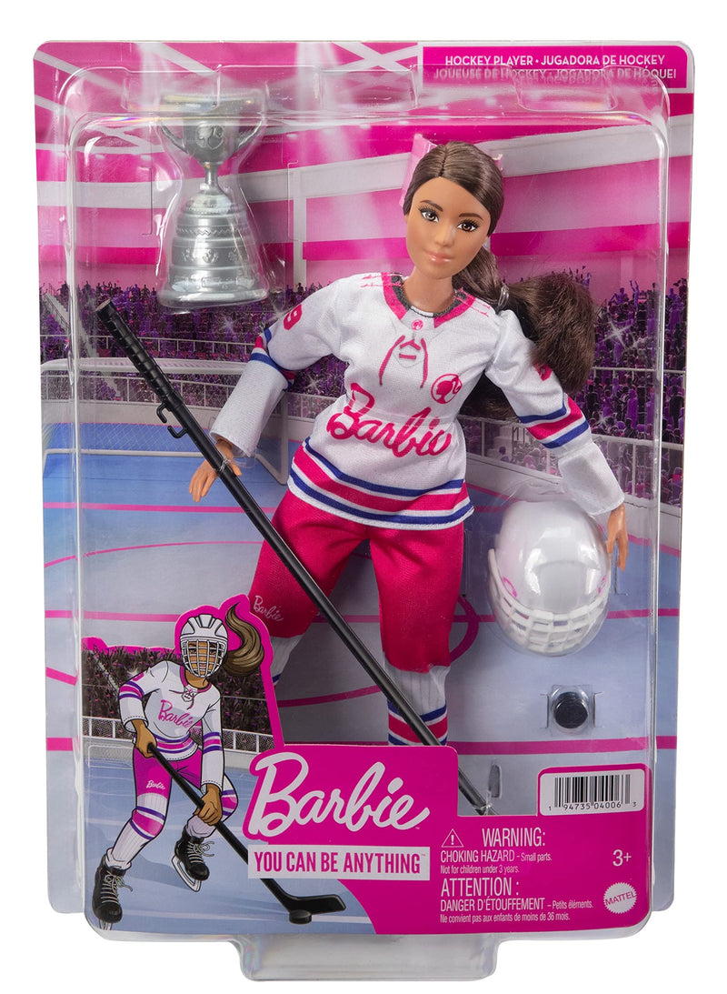 Barbie Winter Sports Hockey Player Brunette Doll & Curvy Shape