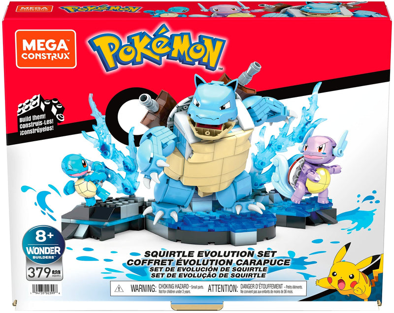Mega Construx Pokémon Squirtle Evolution Set Construction Set