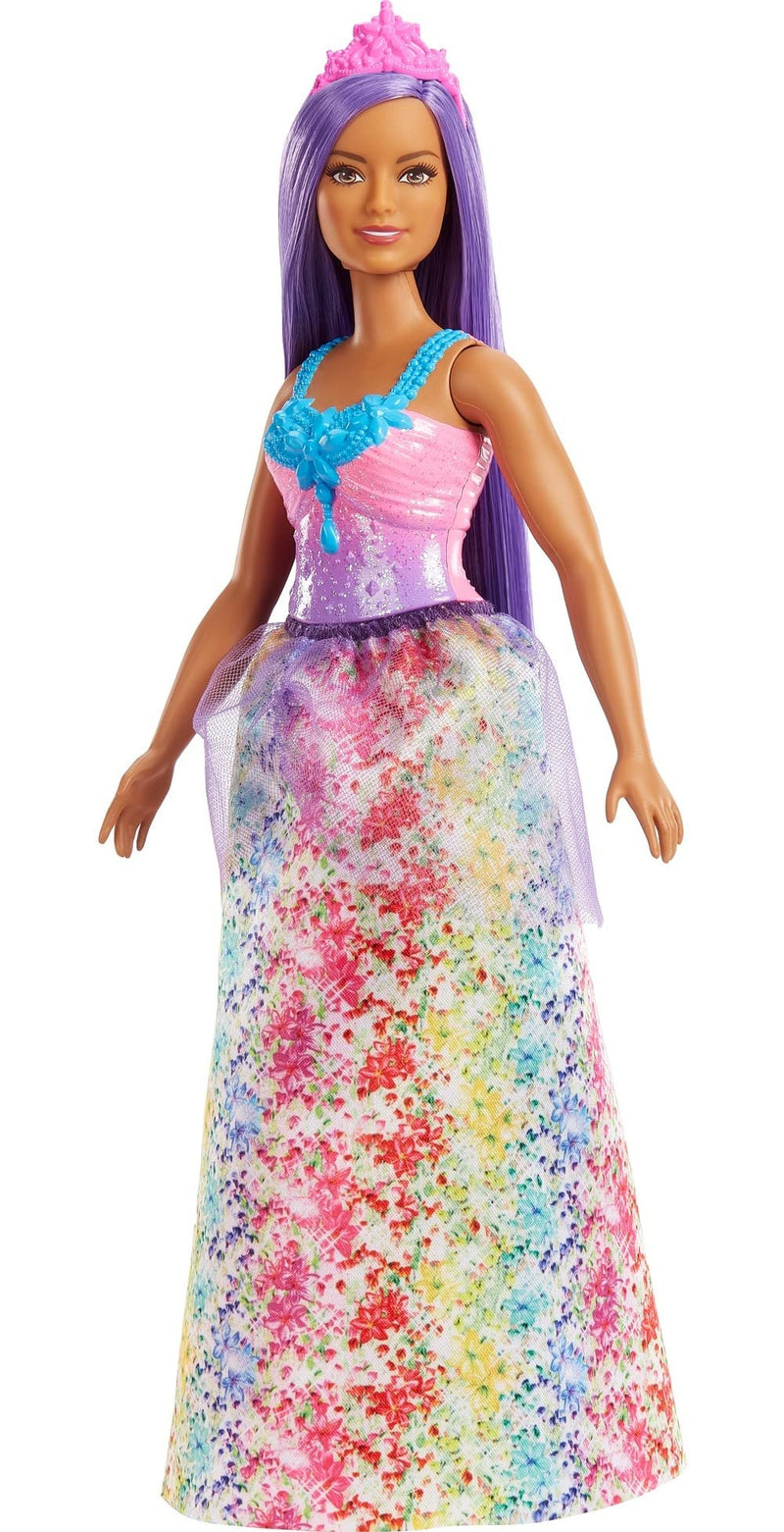 Barbie Dreamtopia Princess Doll (Curvy, Purple Hair), with Sparkly Bodice, Princess Skirt and Tiara,