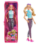 Barbie Fashionistas Doll #158, Long Blonde Pigtails Wearing Teal Sport Top, Patterned Leggings, Pink Sneakers & Sunglasses