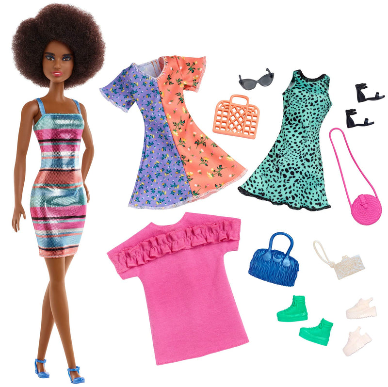 Mattel Barbie Fashion Party Fashionista Doll African American GHT32 Natural Hair