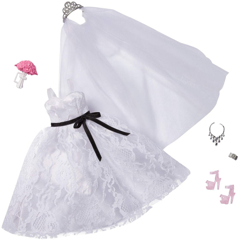 Barbie Fashion Pack: Bridal Outfit Doll with Wedding Dress, Veil, Shoes, Necklace, Bracelet & Bouquet