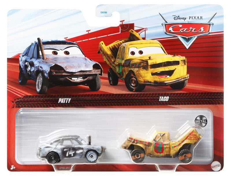 Disney Cars Toys and Pixar Cars 3, Patty & Taco 2-Pack, 1:55 Scale Die-Cast Fan Favorite Character Vehicles for Racing and Storytelling Fun