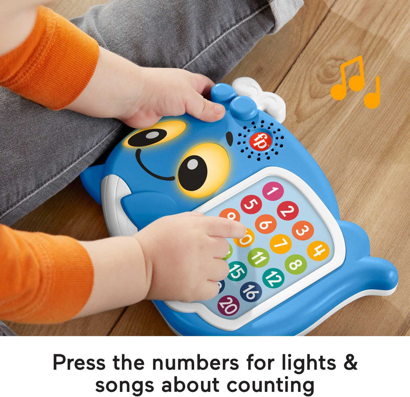 Fisher-Price Linkimals 1-20 Count & Quiz Whale, Interactive Musical Learning Toy with Lights and Games