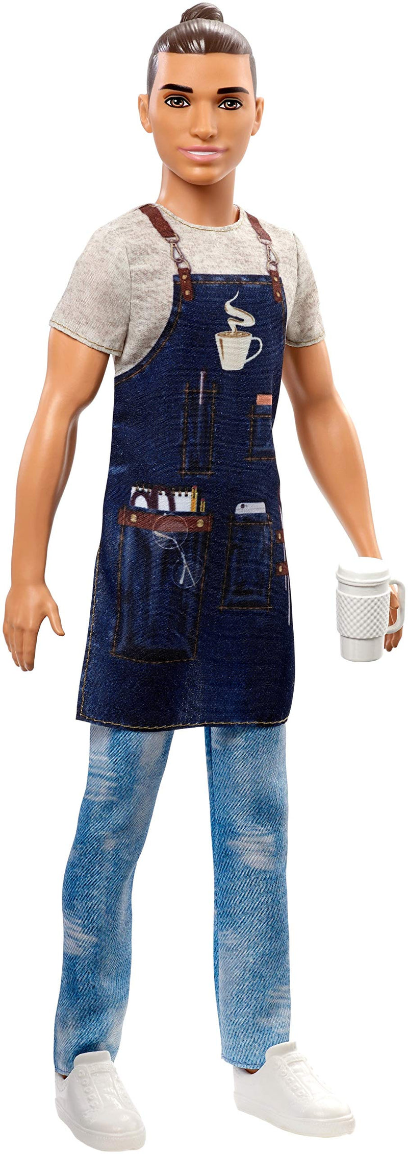 Ken Barista Doll Wearing Café Apron