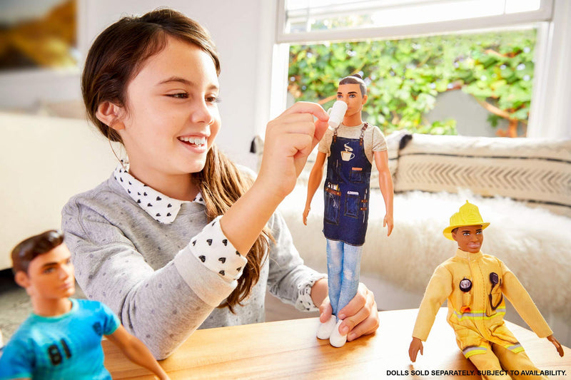 Ken Barista Doll Wearing Café Apron