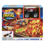 Hot Wheels Monster Trucks Fire Through Hero Playset