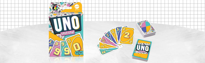 UNO Iconic Series 1990s Matching Card Game with Decade-Themed Design