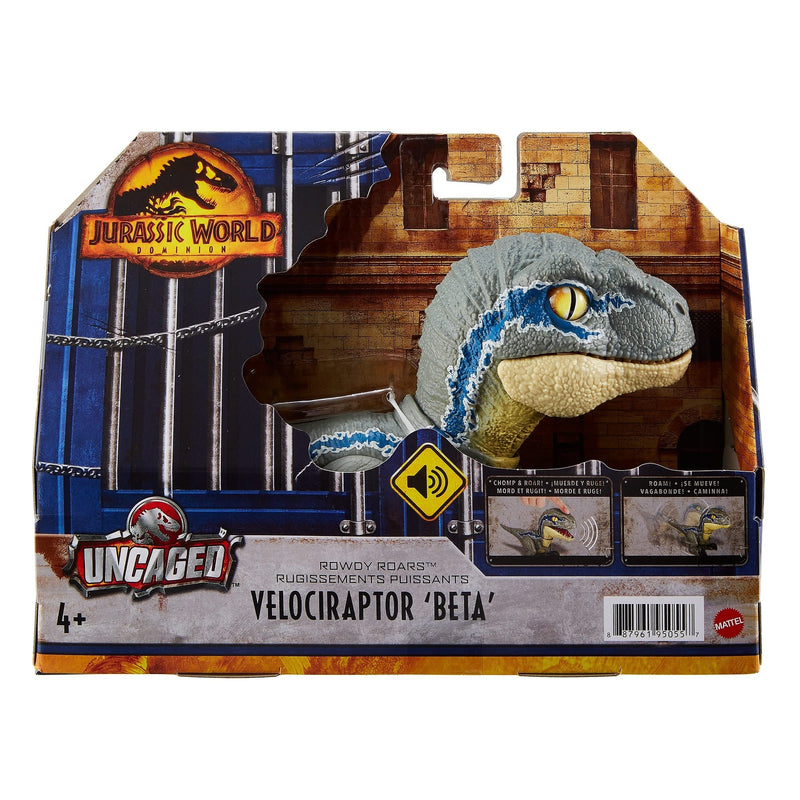 Jurassic World Dominion Uncaged Rowdy Roars Velociraptor Beta Dinosaur Action Figure