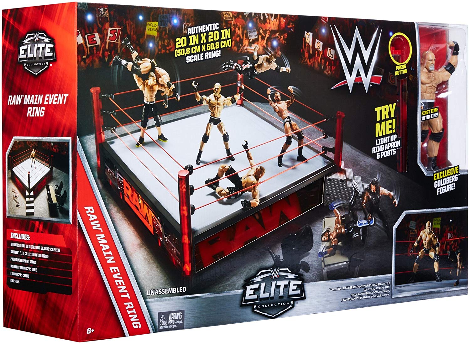 WWE Wrestling Authentic Scale Ring Action Figure Playset Raw