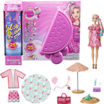 Barbie Color Reveal Foam! Doll & Pet Friend with 25 Surprises - Sunny Watermelon-Theme