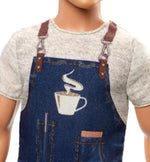 Ken Barista Doll Wearing Café Apron