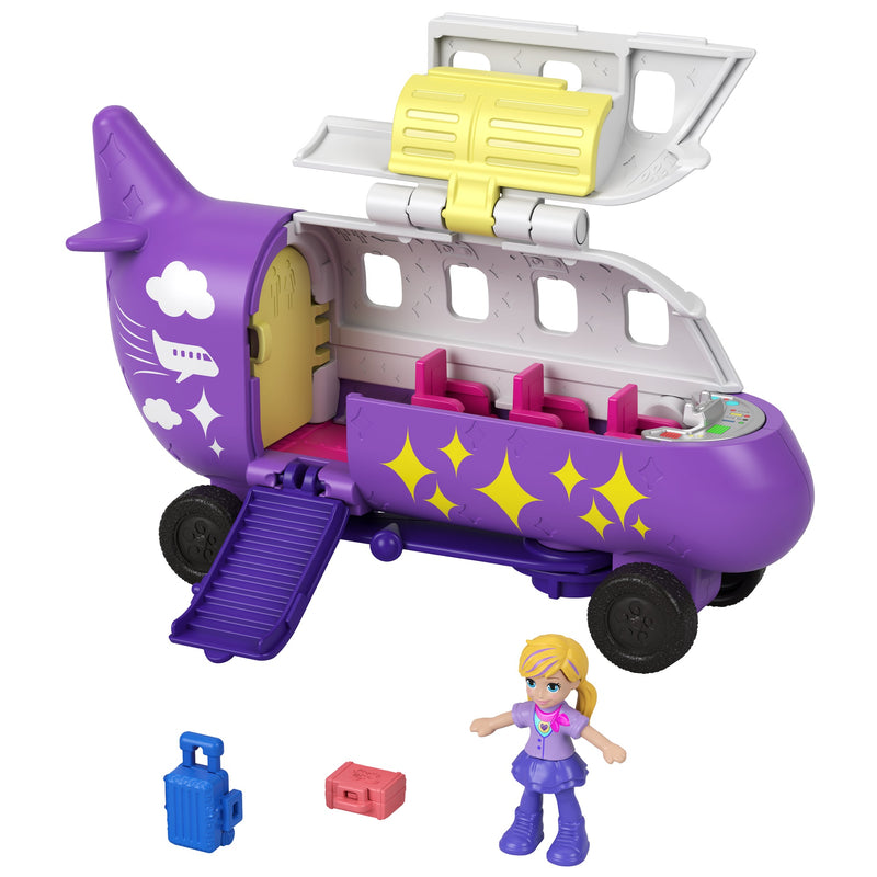 Polly Pocket Pollyville Airplane With Micro Doll and Accessories