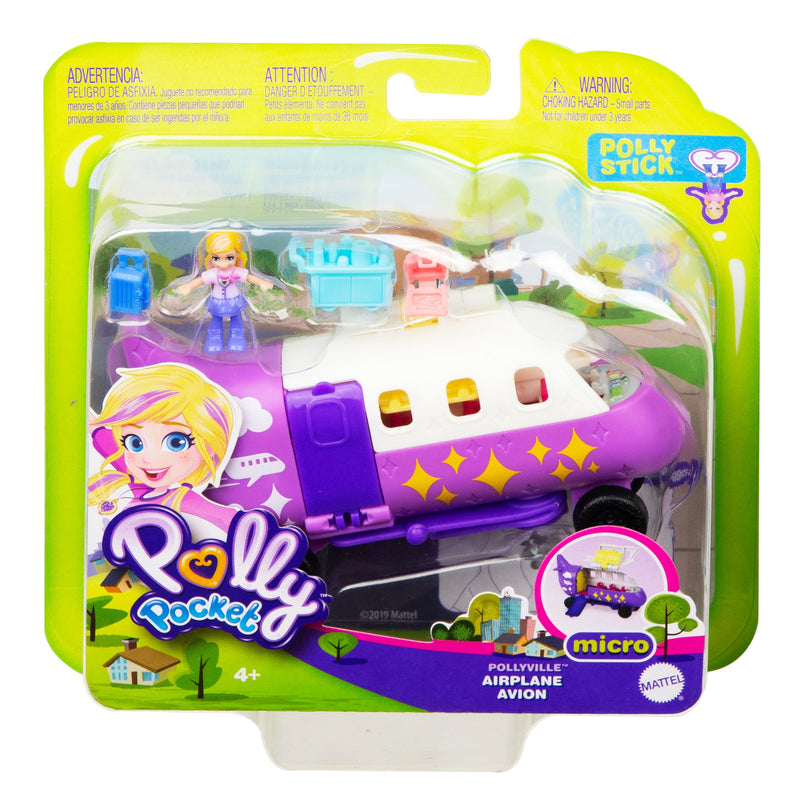 Polly Pocket Pollyville Airplane With Micro Doll and Accessories