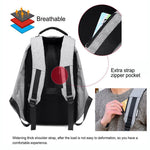 Anti-theft Backpack with USB Charging Port Slim Backpack for 15.6 Inch Laptop